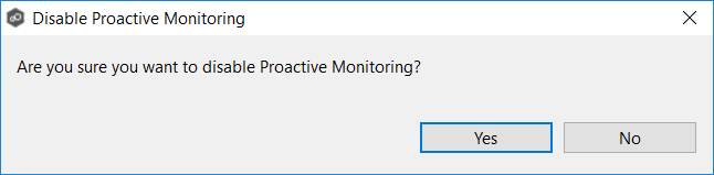 Analytics-Preferences-Proactive Monitoring-Disabling Proactive Monitoring-Disable confirmation dialog