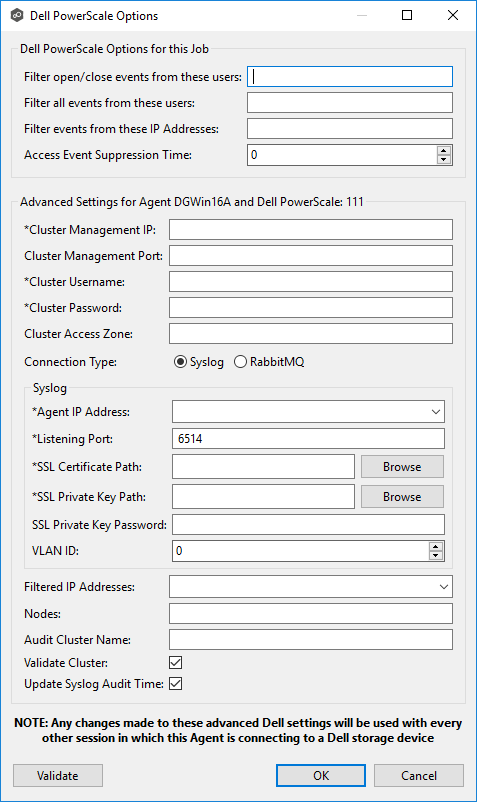 Dell Storage Information-PowerScale-Advanced Options-Syslog