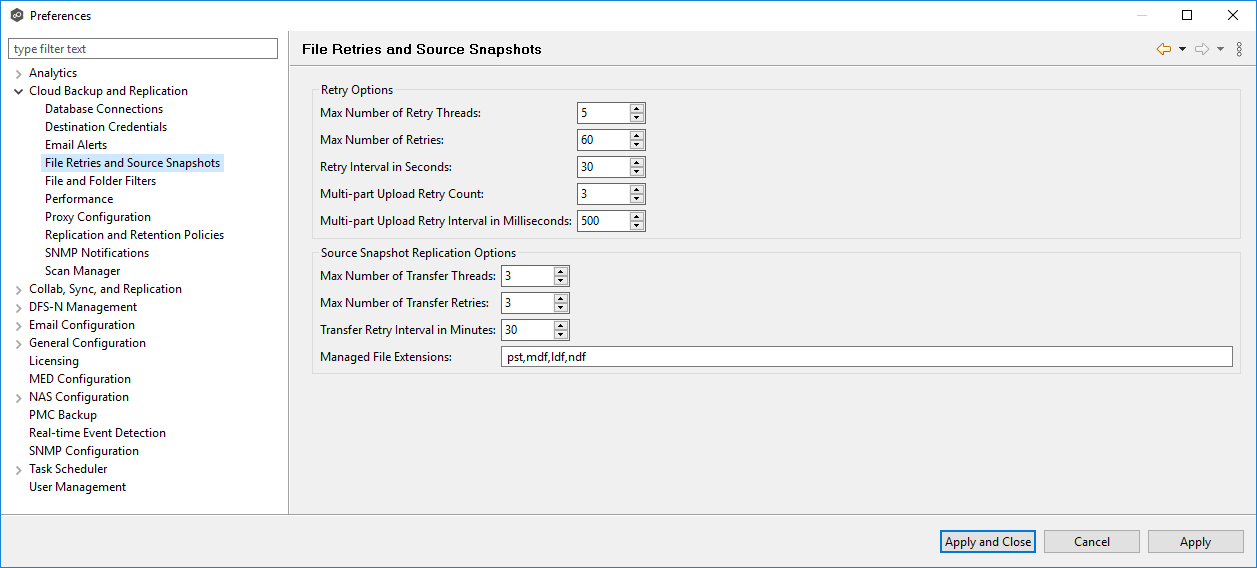 CB-Preferences-File Retries and Source Snapshots