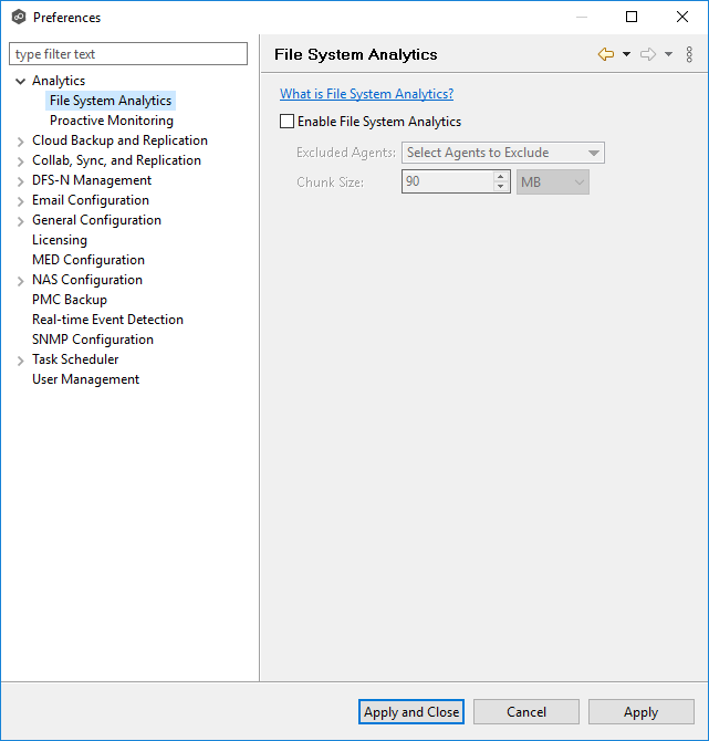 Analytics-Preferences-File System Analytics