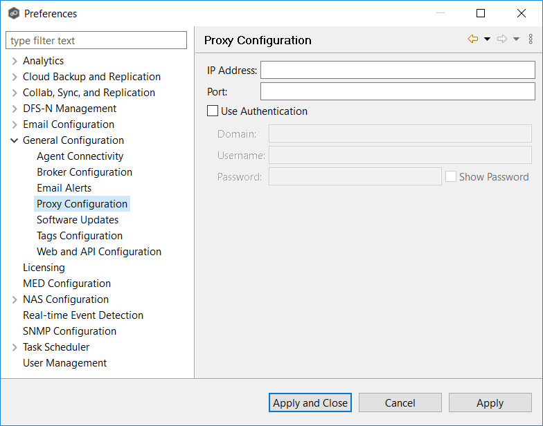 General-Preferences-Proxy Configuration