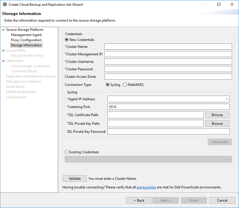 CB-Create-Step 5-Storage Information-Dell PowerScale-Syslog
