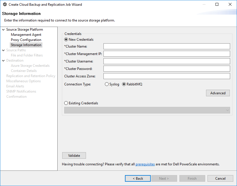 CB-Create-Step 5-Storage Information-Dell PowerScale-RabbitMQ