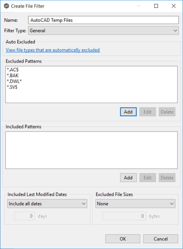 Basic-Concepts-File Filters-Excluding Temporary Files-AutoCAD Filter-2