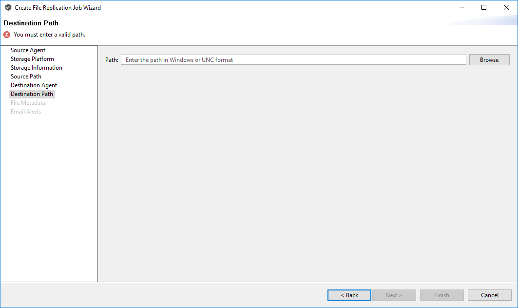 Peer Global File Service Help > File Replication Jobs > Creating a File ...