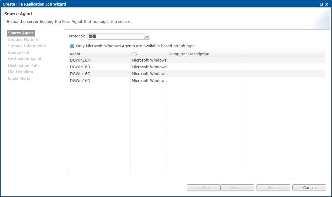 Peer Global File Service Help > File Replication Jobs > Creating a File ...
