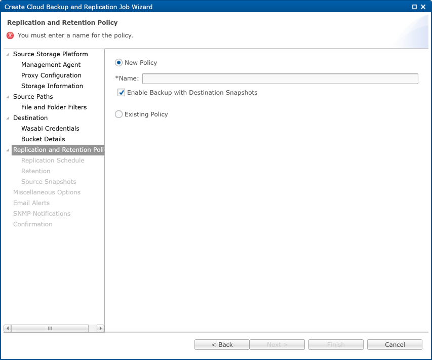 Peer Global File Service Help > Cloud Backup and Replication Jobs ...