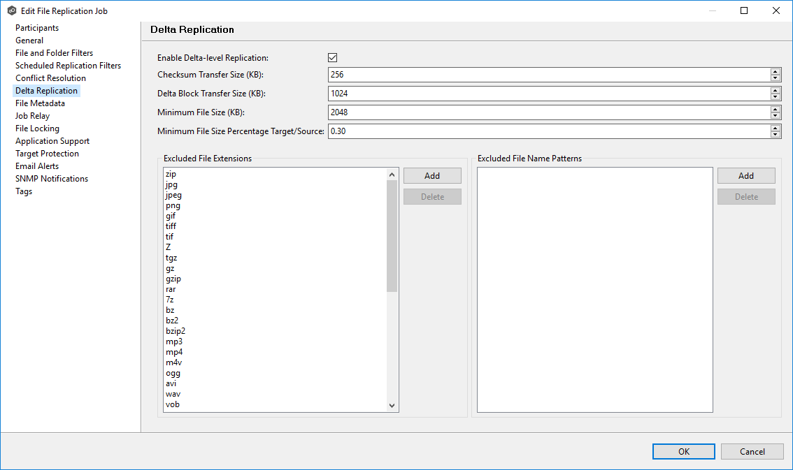 FR-Edit Job-Delta Replication